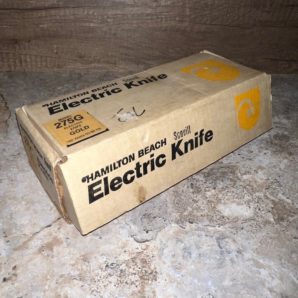 Vintage 1975 Scovill Hamilton Beach Electric Knife Model 265G Harvest Gold Cream - Picture 13 of 14